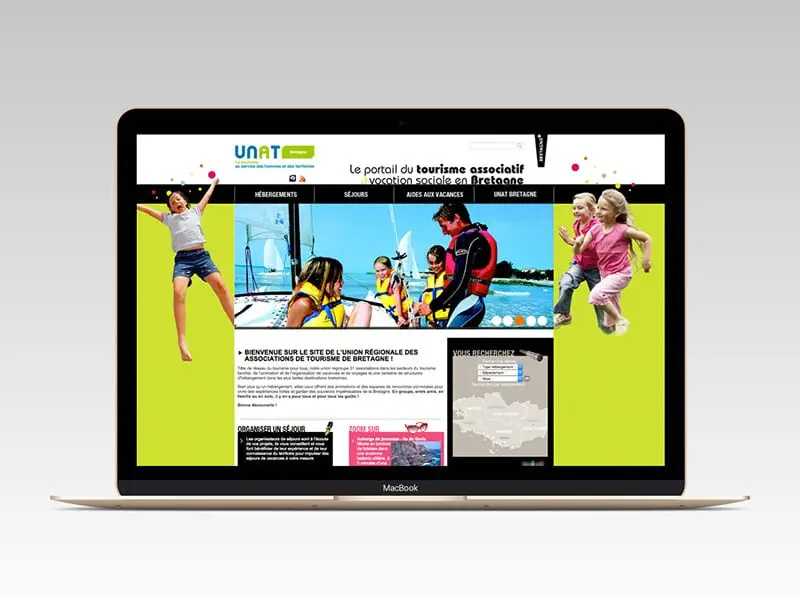 Création de site Internet pour UNAT association tourisme associatif en Bretagne
